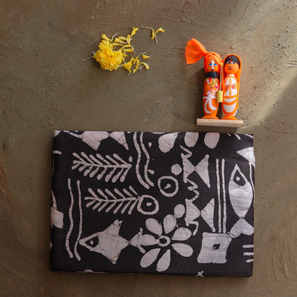Handwoven Bengal Hand Batik Silk Saree