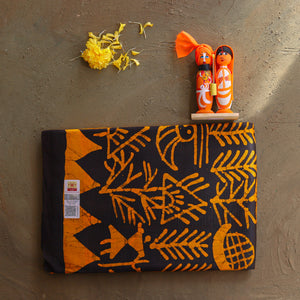 Handwoven Bengal Hand Batik Silk Saree