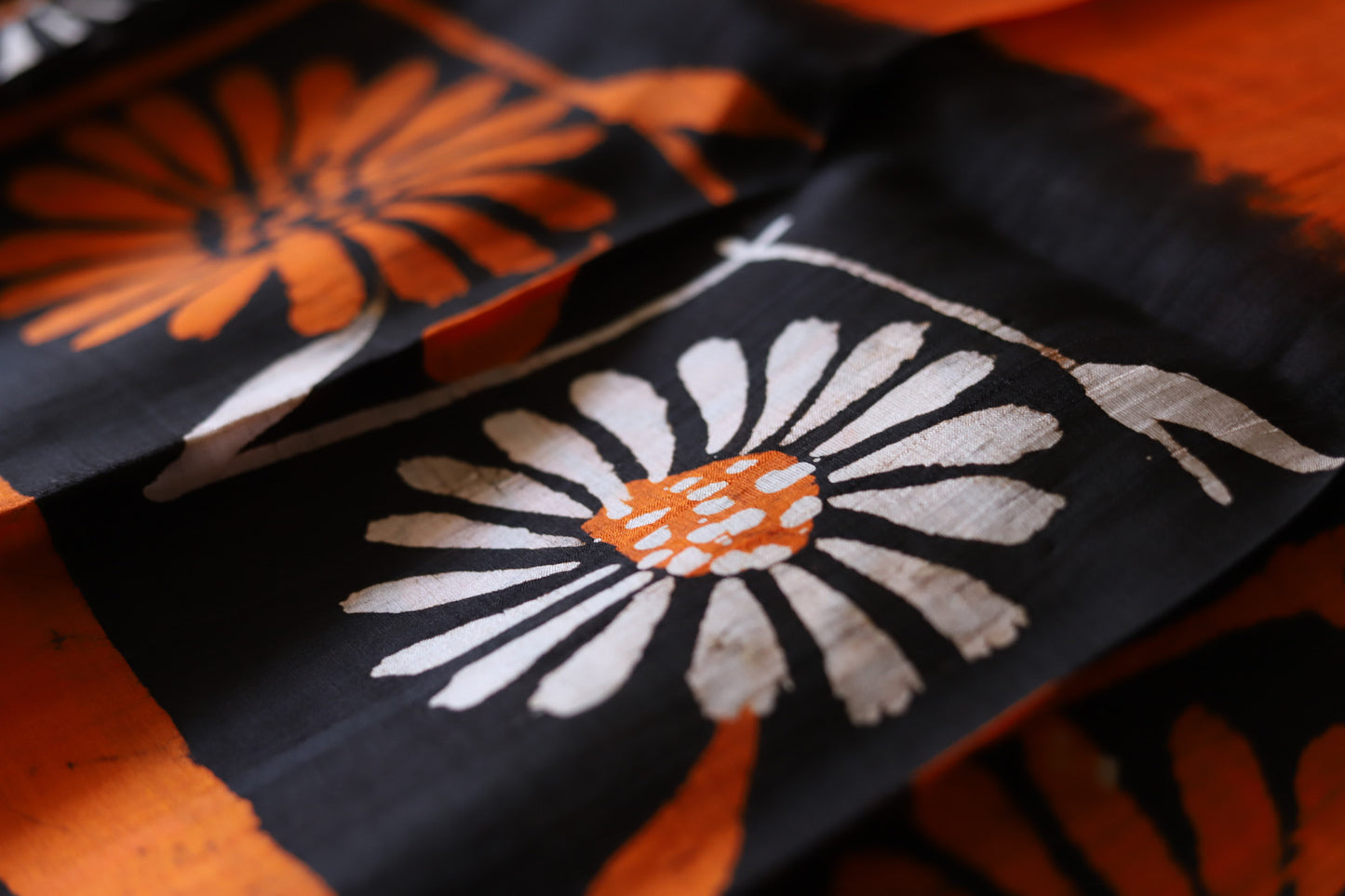 Handwoven Bengal Hand Batik Silk Saree