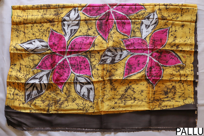 Handwoven Bengal Hand Batik Silk Saree