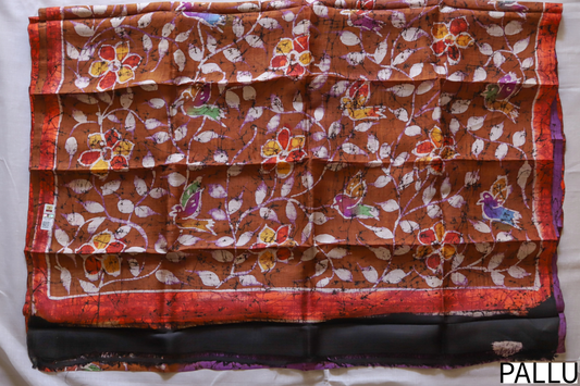 Handwoven Bengal Hand Batik Silk Saree
