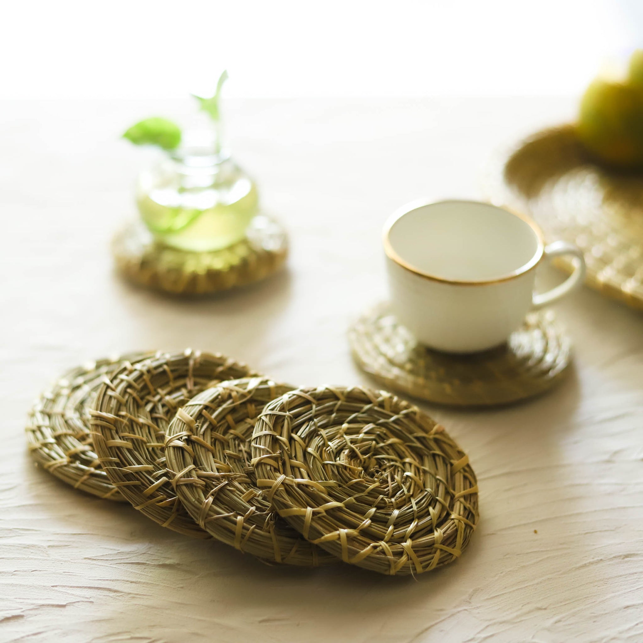 Bengal Handcrafted Grass Coaster Set