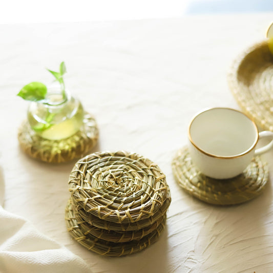 Bengal Handcrafted Grass Coaster Set