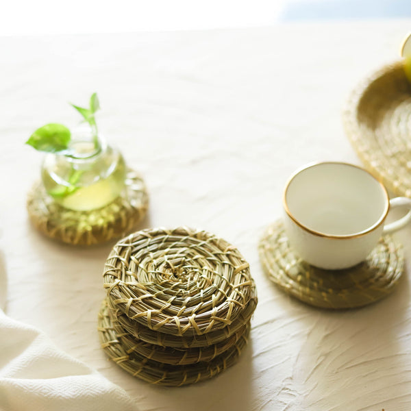 Bengal Handcrafted Grass Coaster Set