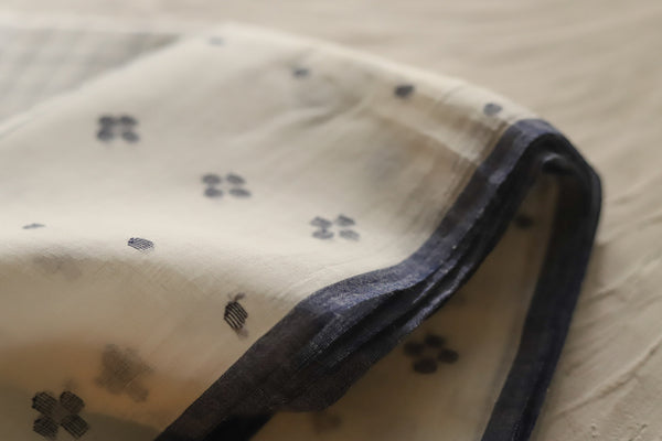 Bengal's Handwoven Cotton Fabric/ Yardage in Jamdani design