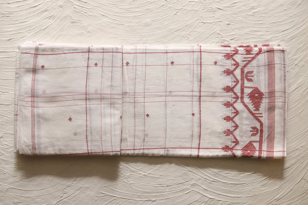 Bengal's Handwoven Cotton Fabric/ Yardage in Jamdani design