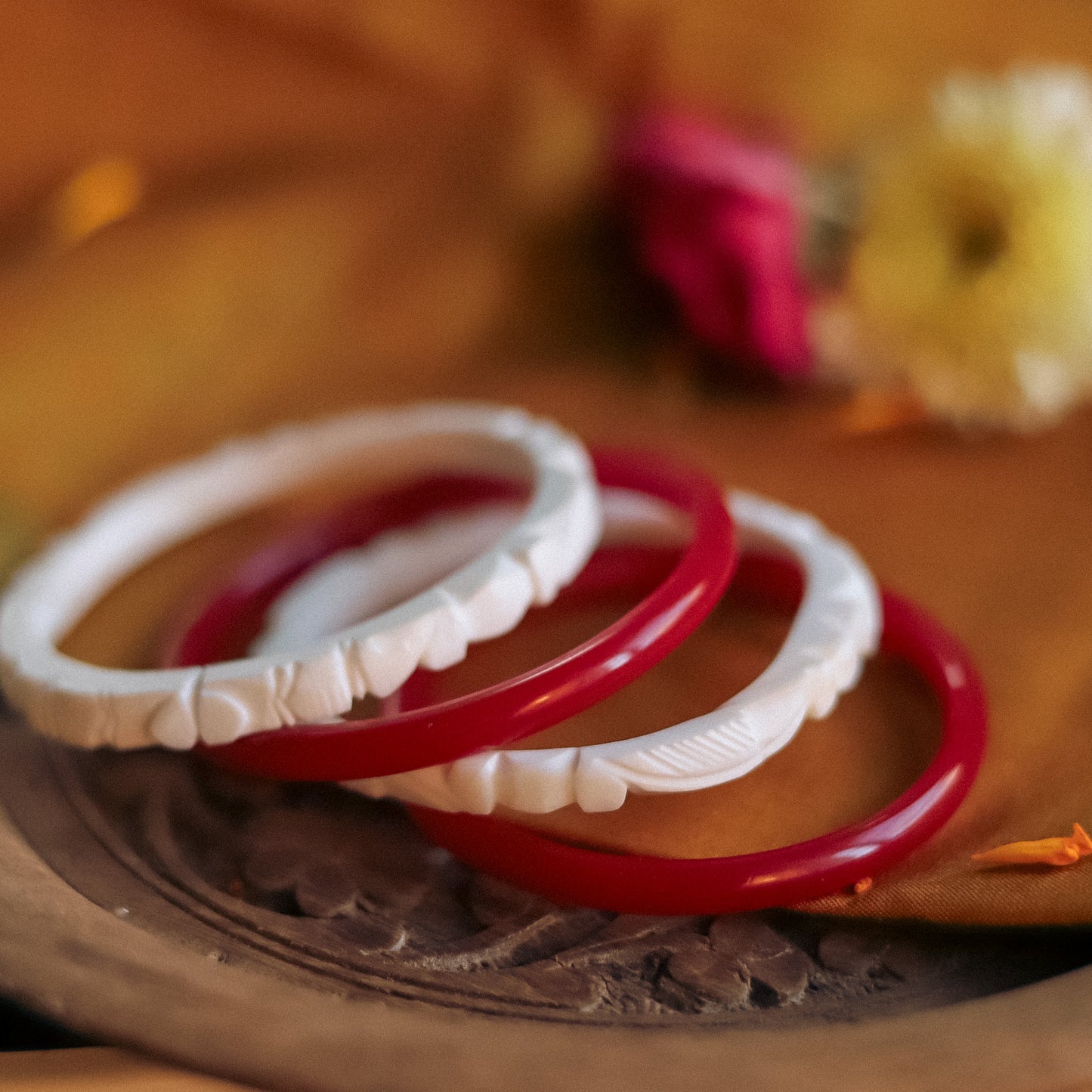Handcarved Shakha Pola Bangle Pair (2.2 Inch)
