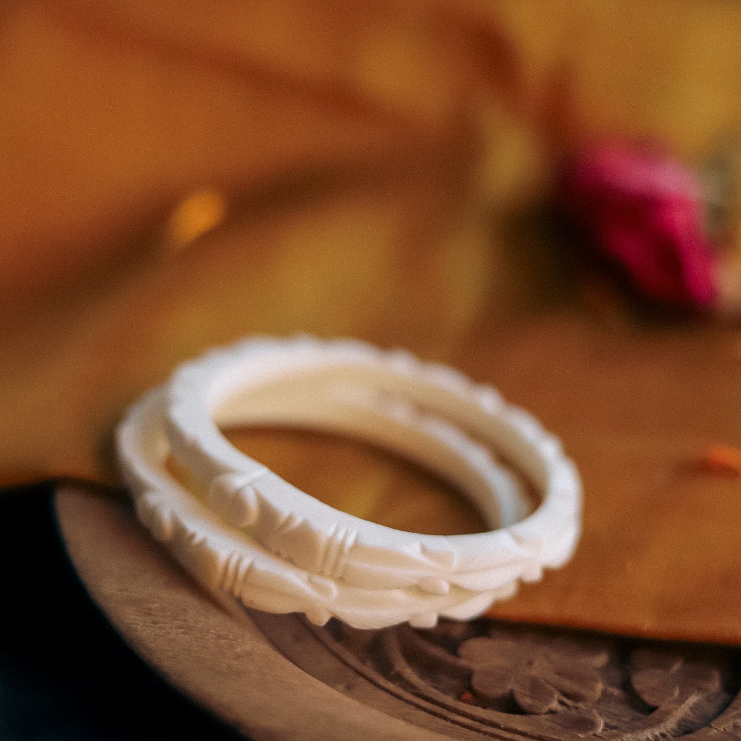 Handcarved Shakha Pola Bangle Pair (2.2 Inch)