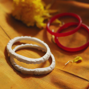 Handcarved Shakha Pola Bangle Pair (2.4 Inch)