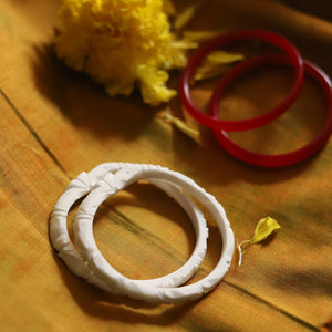 Handcarved Shakha Pola Bangle Pair (2.4 Inch)