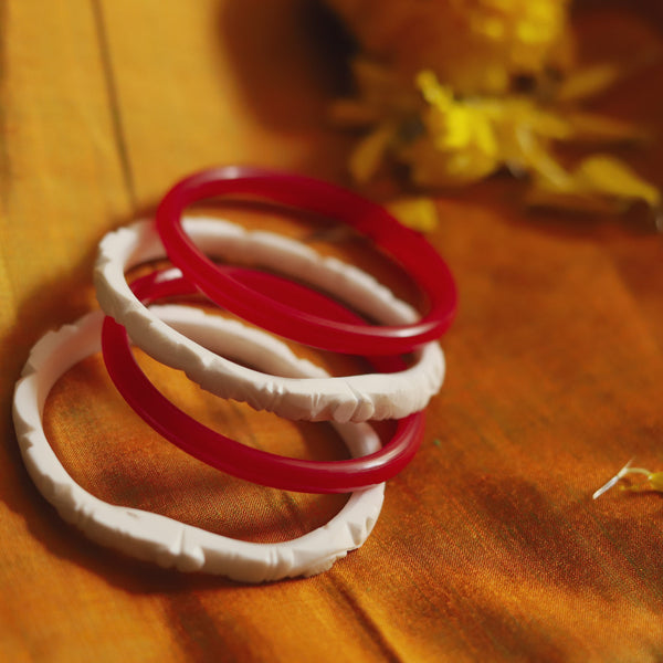 Handcarved Shakha Pola Bangle Pair (2.4 Inch)