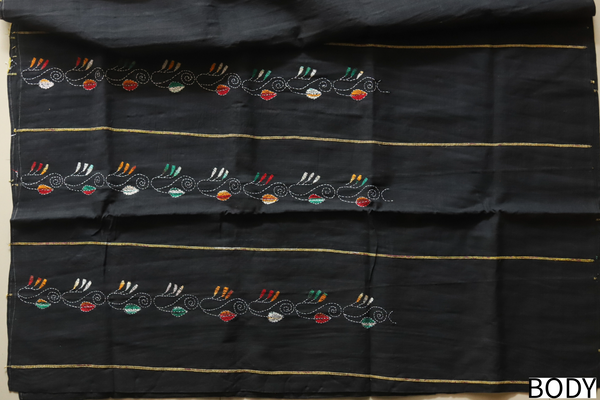 Bengal Handwoven Khesh Kantha Saree