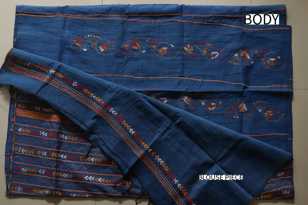 Bengal Handwoven Khesh Kantha Saree