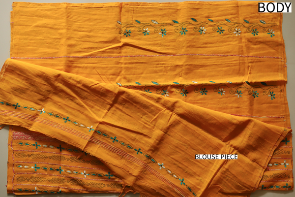 Bengal Handwoven Khesh Kantha Saree