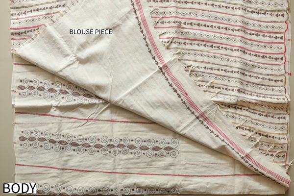 Bengal Handwoven Khesh Kantha Saree