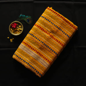 Bengal Handwoven Khesh Kantha Saree