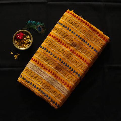 Bengal Handwoven Khesh Kantha Saree