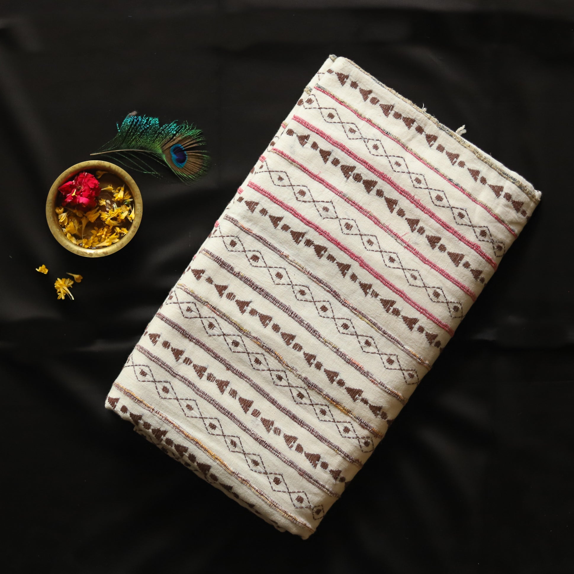 Bengal Handwoven Khesh Kantha Saree