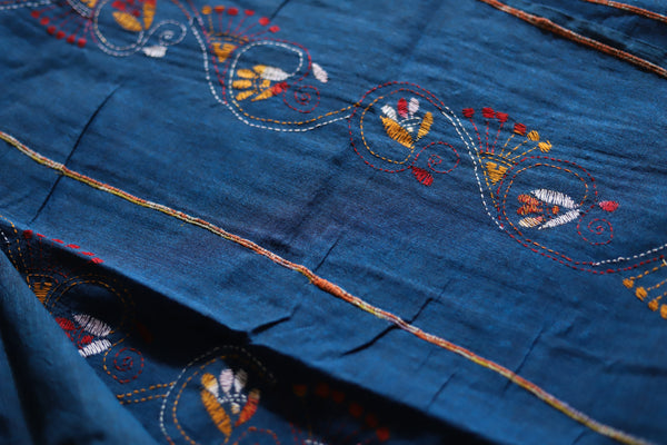 Bengal Handwoven Khesh Kantha Saree