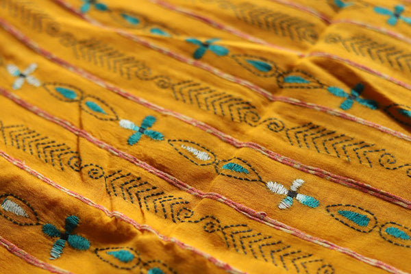 Bengal Handwoven Khesh Kantha Saree