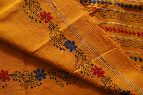 Bengal Handwoven Khesh Kantha Saree