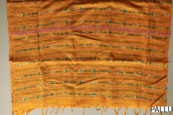 Bengal Handwoven Khesh Kantha Saree