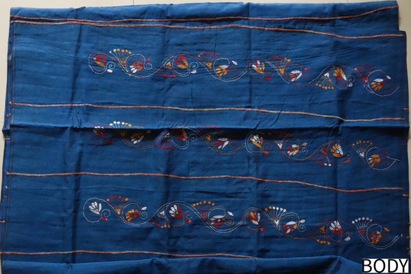 Bengal Handwoven Khesh Kantha Saree