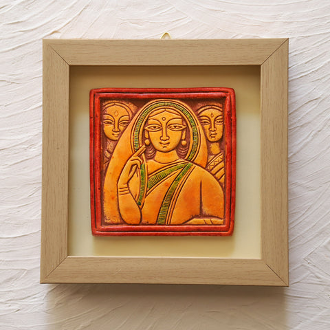 Bengal Handmade Clay Jamini Roy Wall Hanging Frame