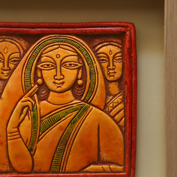 Bengal Handmade Clay Jamini Roy Wall Hanging Frame