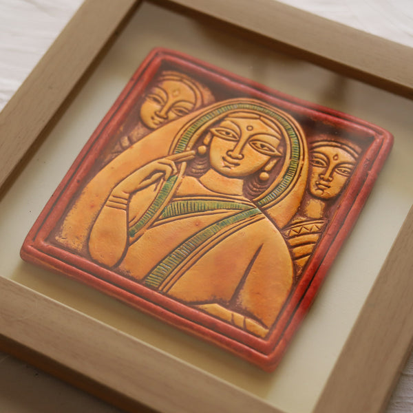 Bengal Handmade Clay Jamini Roy Wall Hanging Frame