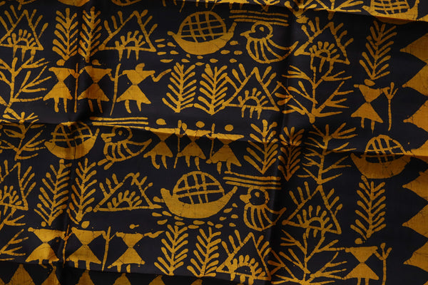 Handwoven Bengal Hand Batik Silk Saree