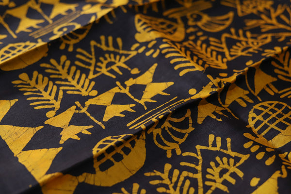 Handwoven Bengal Hand Batik Silk Saree