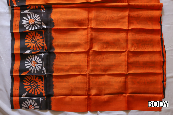 Handwoven Bengal Hand Batik Silk Saree