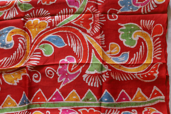Handwoven Bengal Hand Batik Silk Saree