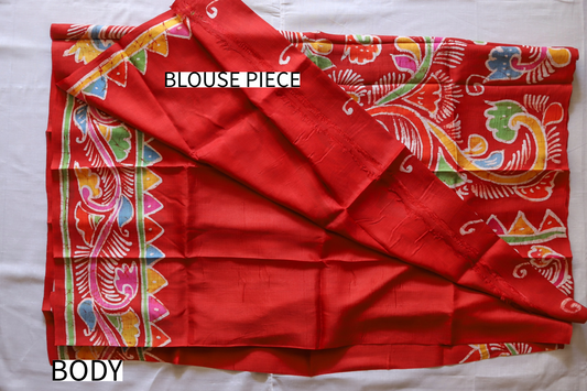 Handwoven Bengal Hand Batik Silk Saree