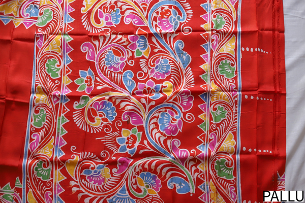Handwoven Bengal Hand Batik Silk Saree
