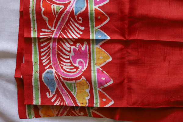 Handwoven Bengal Hand Batik Silk Saree