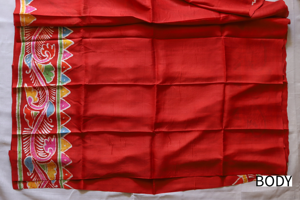 Handwoven Bengal Hand Batik Silk Saree