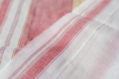 Handwoven Bengal White and Red Cotton Saree