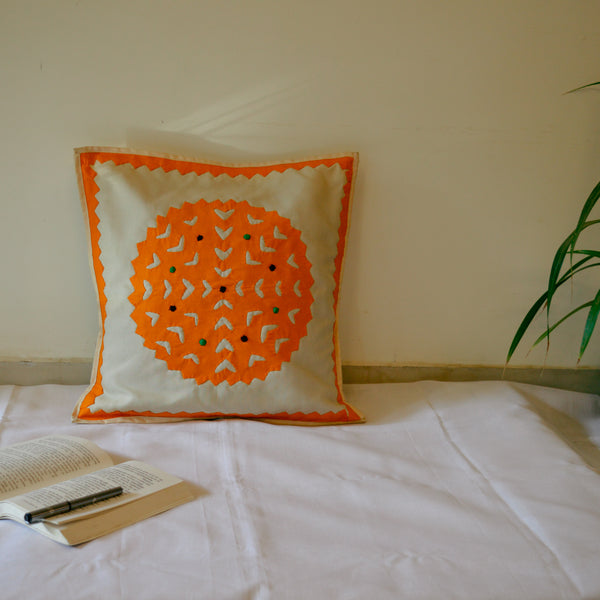 Handcrafted Applique Cushion Cover