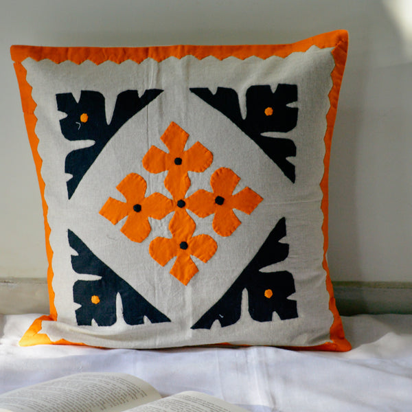 Handcrafted Applique Cushion Cover