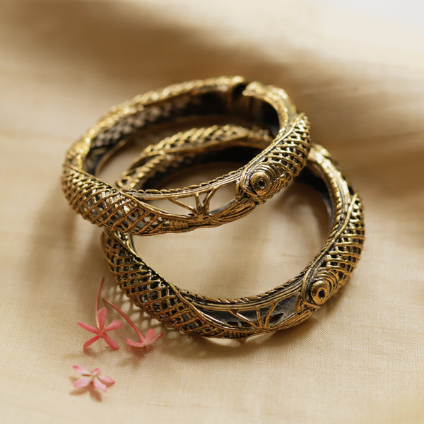 Handmade Dokra Bangle Pair