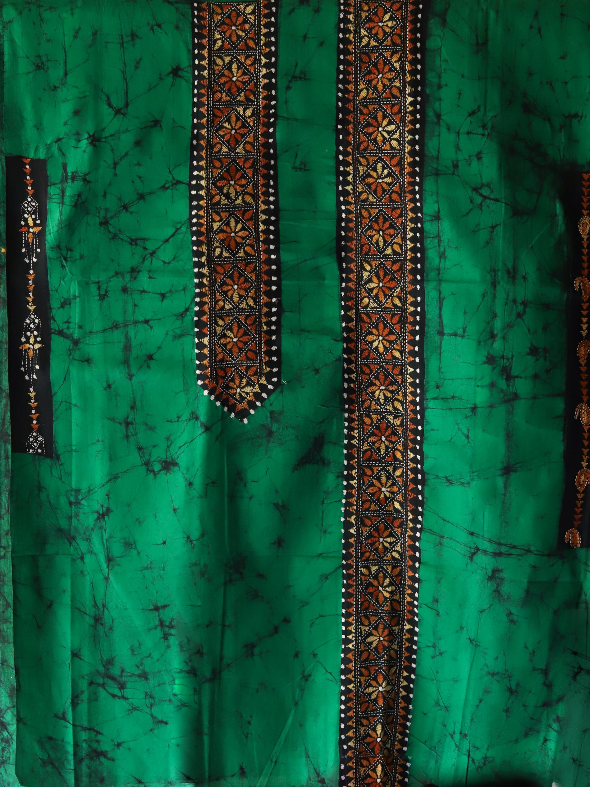 Hand Batik with kantha stitch embroidery on Cotton Kurta Fabric 