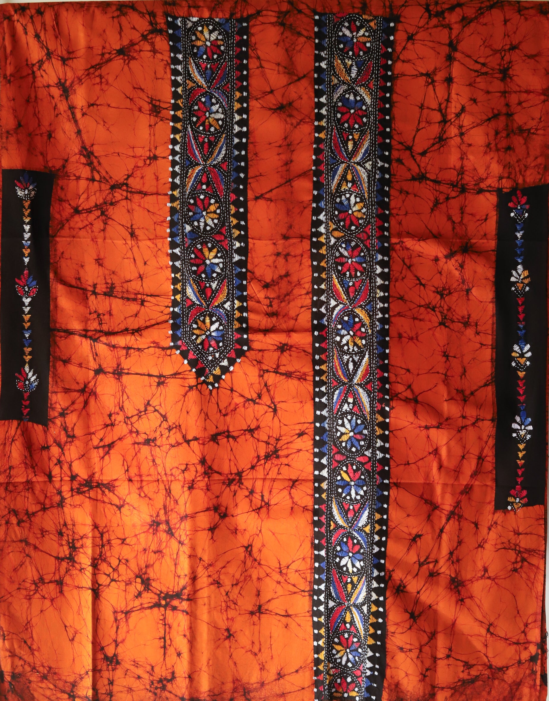 Hand Batik with kantha stitch embroidery on Cotton Kurta Fabric 