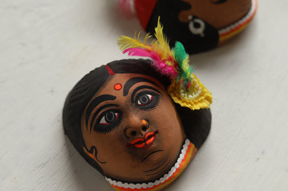 Handmade (Mukhauta) Chhau Mask - Bengal Tribal Couple