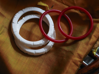 Handcarved Shakha Pola Bangle Pair (2.4 Inch)