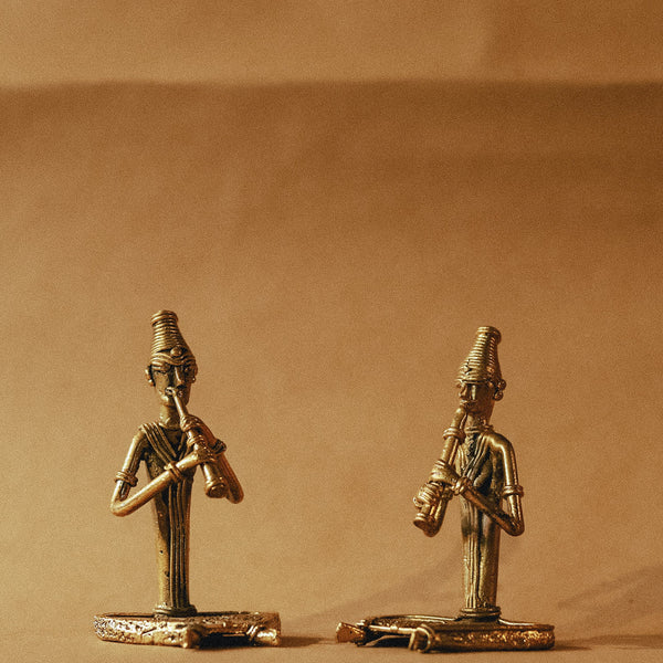 Handmade Dokra Musician Pair (Shehnai Vadak)