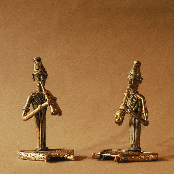 Handmade Dokra Musician Pair (Shehnai Vadak)