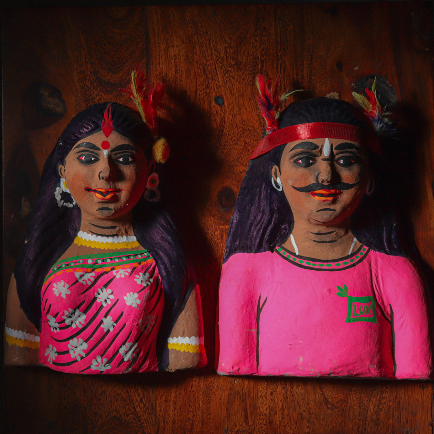 Handmade (Mukhauta) Chhau Mask - Tribal Couple