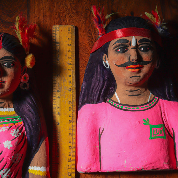 Handmade (Mukhauta) Chhau Mask - Tribal Couple